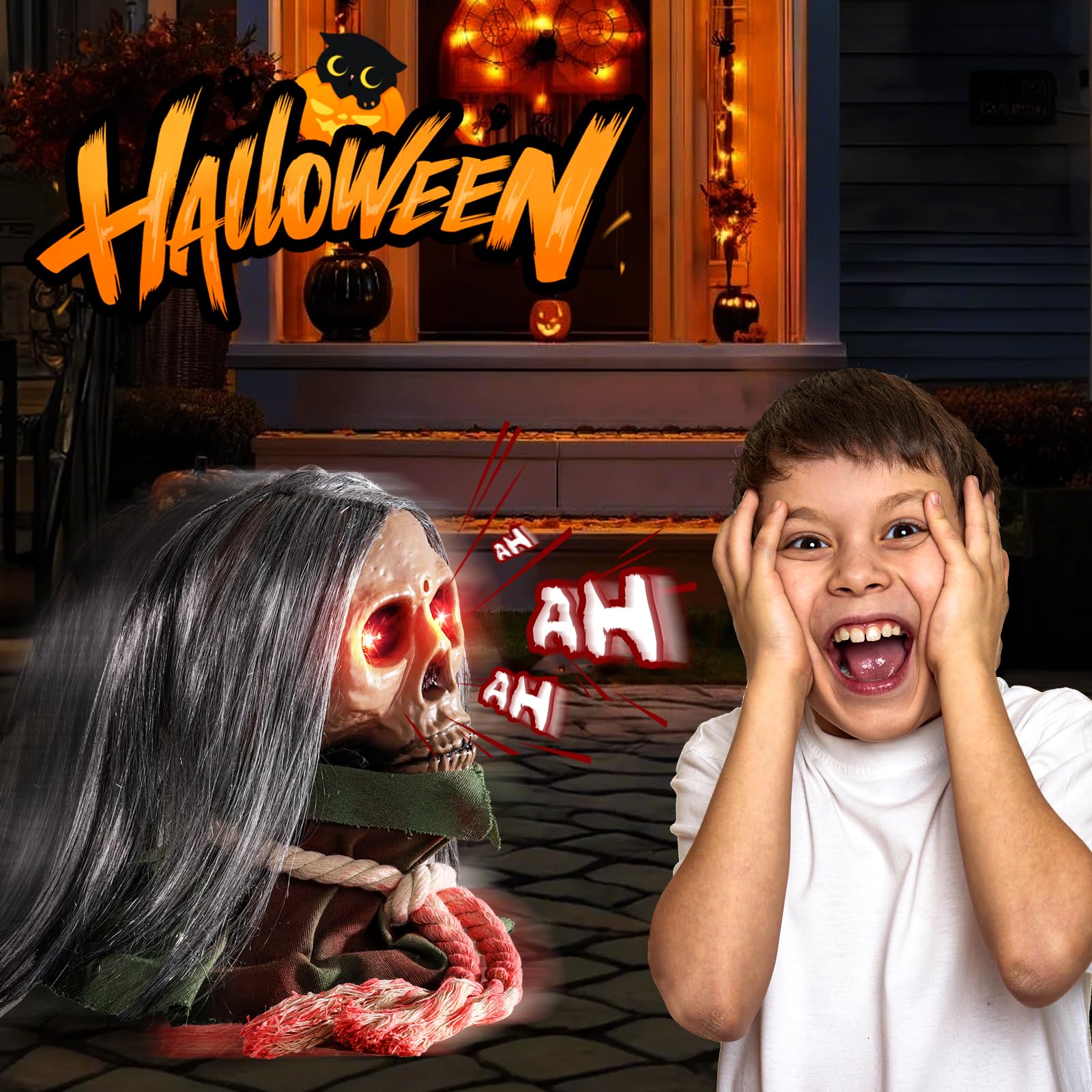 WINTS placed on lawn in Halloween scene showing scare placement benefit