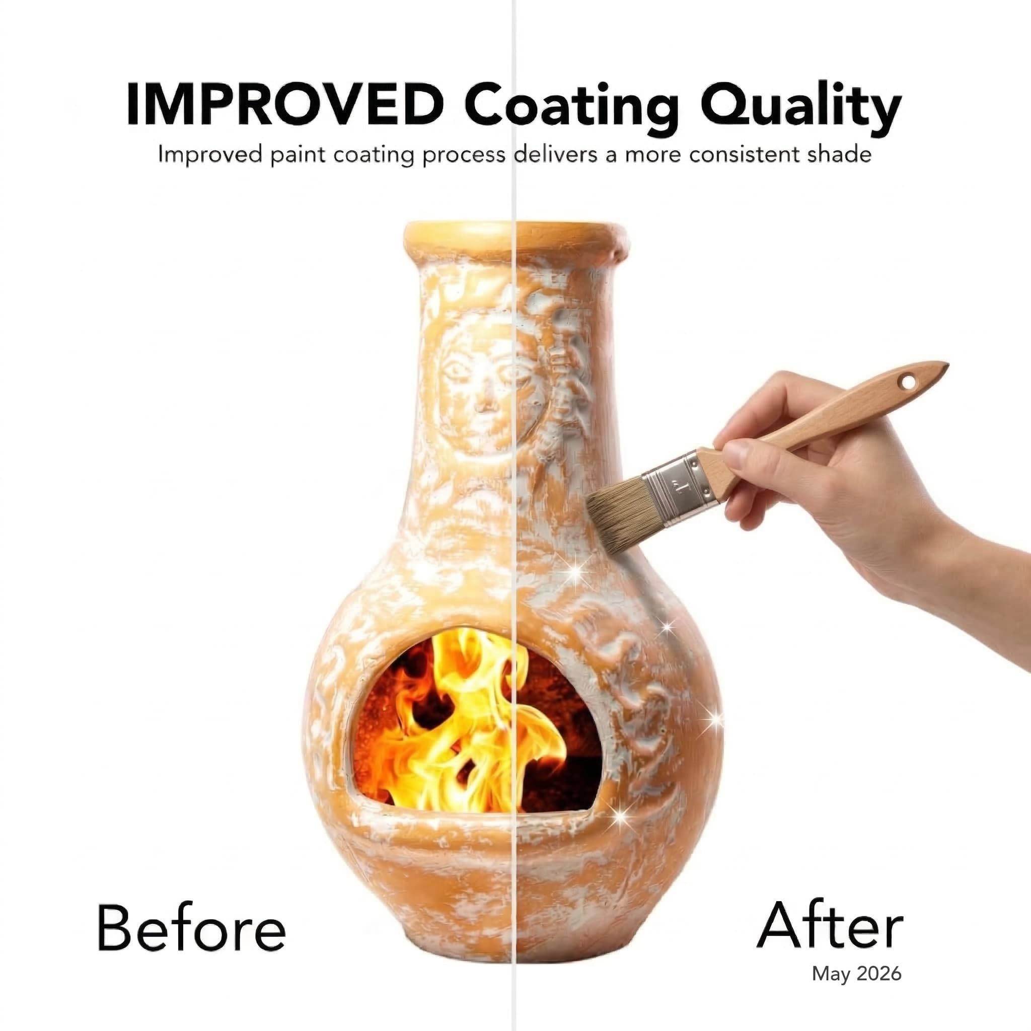 Wiosi chimenea surface texture and glaze detail highlighting handcrafted durability