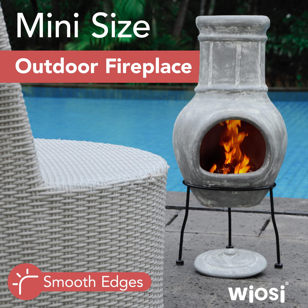 Wiosi chimenea close-up of grey glaze texture highlighting artisanal finish