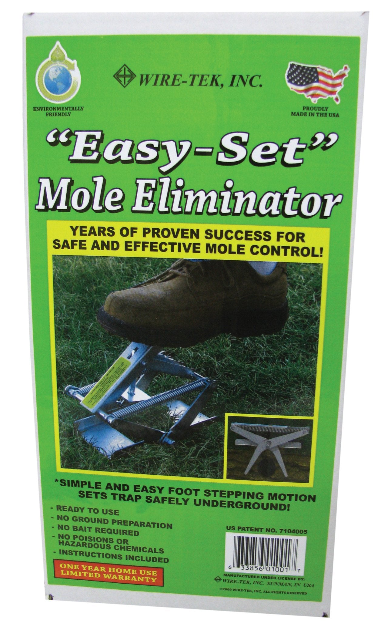 Wire Tek in-ground demonstration placed in a mole run for effective control