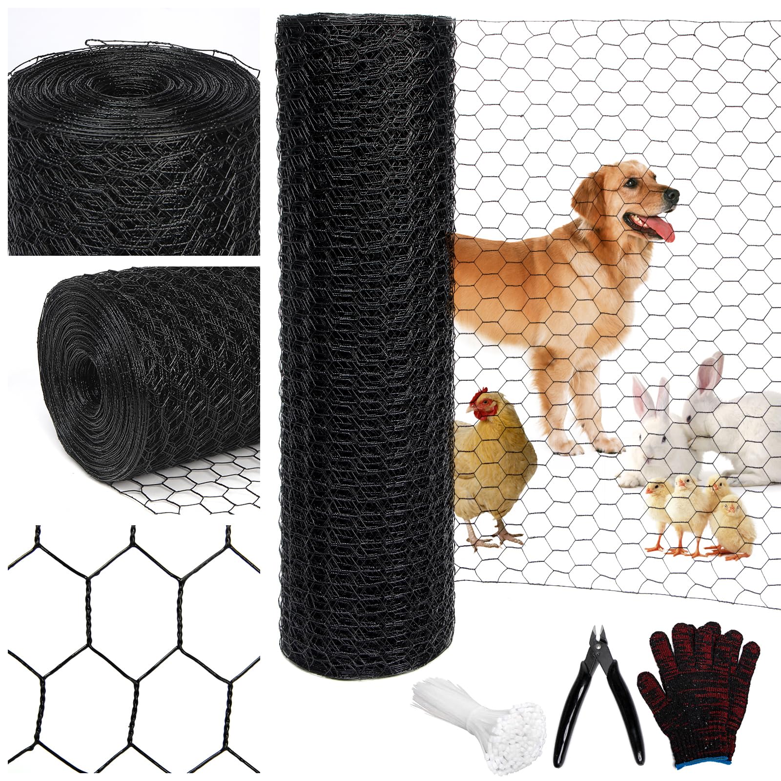 Wirewonders front roll shot showing durable black PVC-coated mesh and neat roll for easy handling