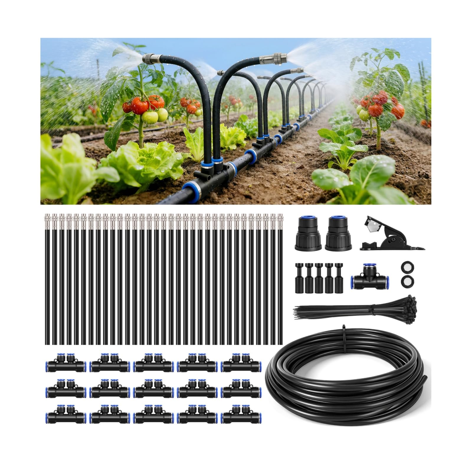 Wirv kt front kit layout showing all included irrigation components and clear organization