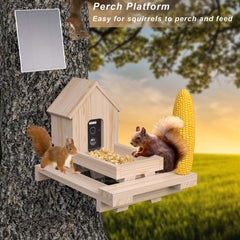 WISDOMRAINBOW corn cob holder filled with corn, secures food and encourages visits