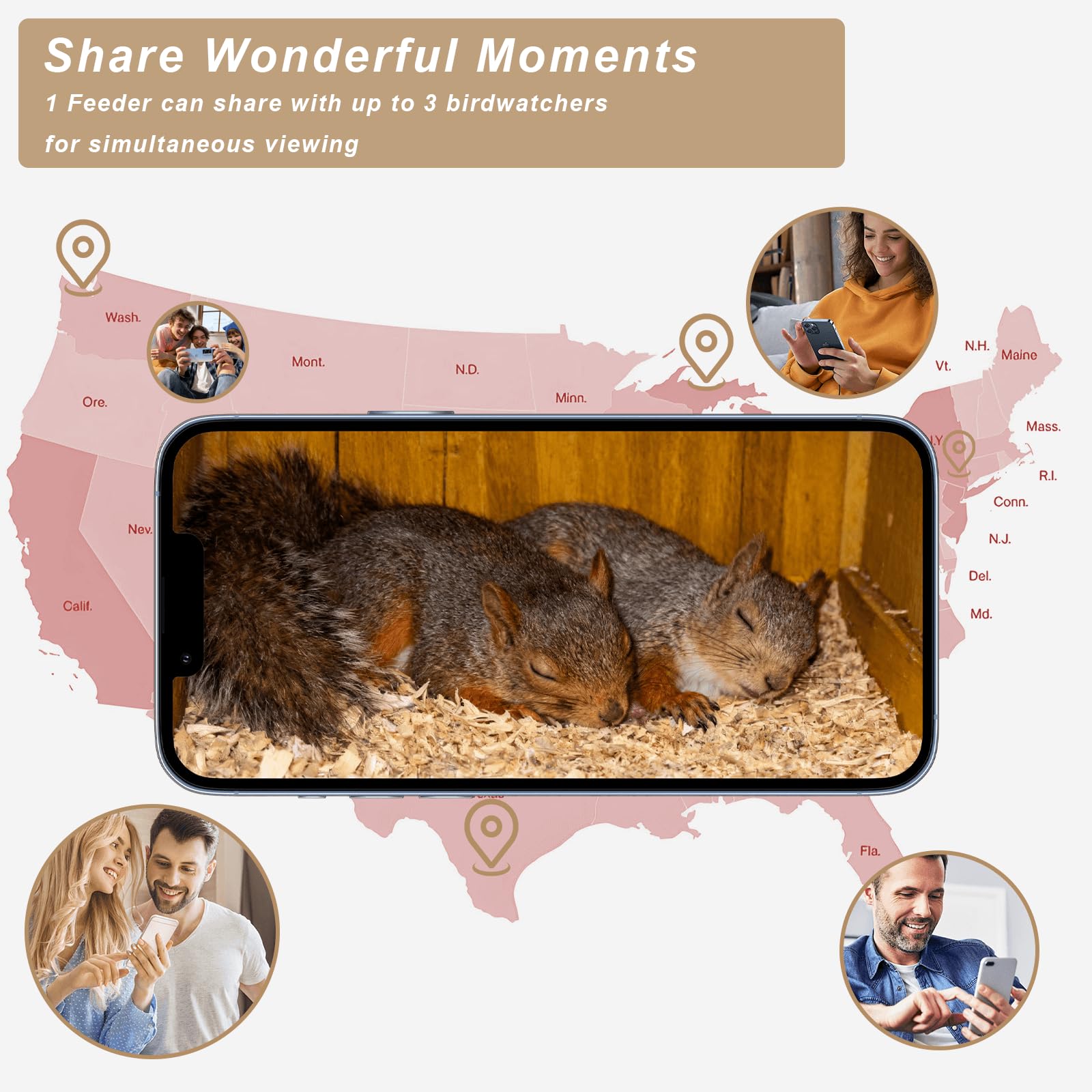 WISDOMRAINBOW mobile app live view showing real-time footage for instant sharing