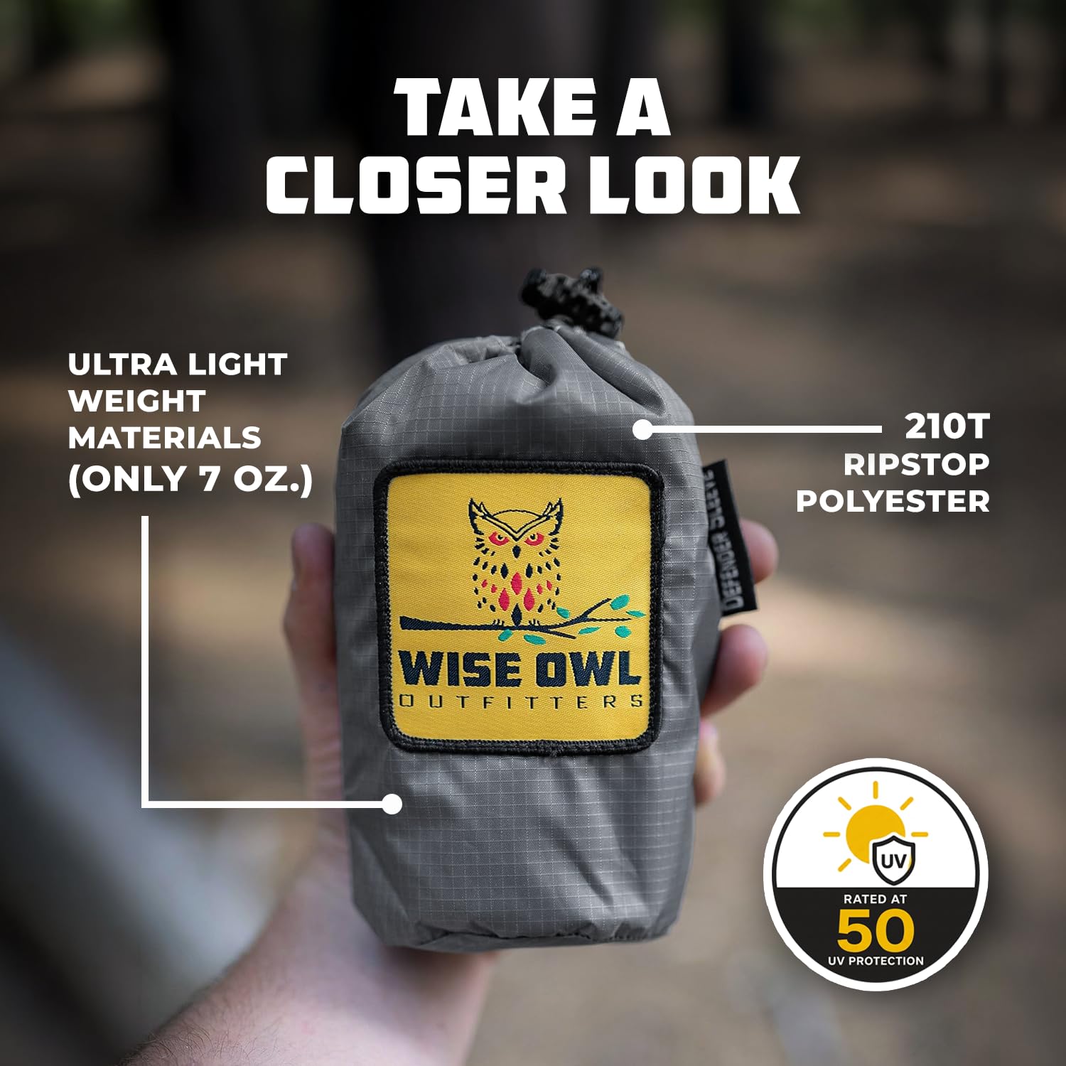 Wise Owl Outfitters cinch and closure detail showing secure, no-slip fastening