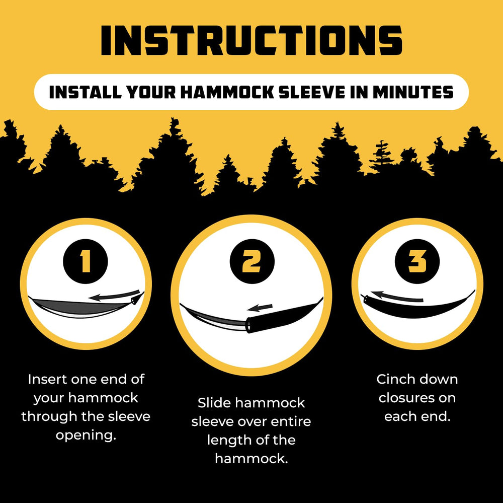 Wise Owl Outfitters hammock sleeve in use during rain protecting hammock from moisture