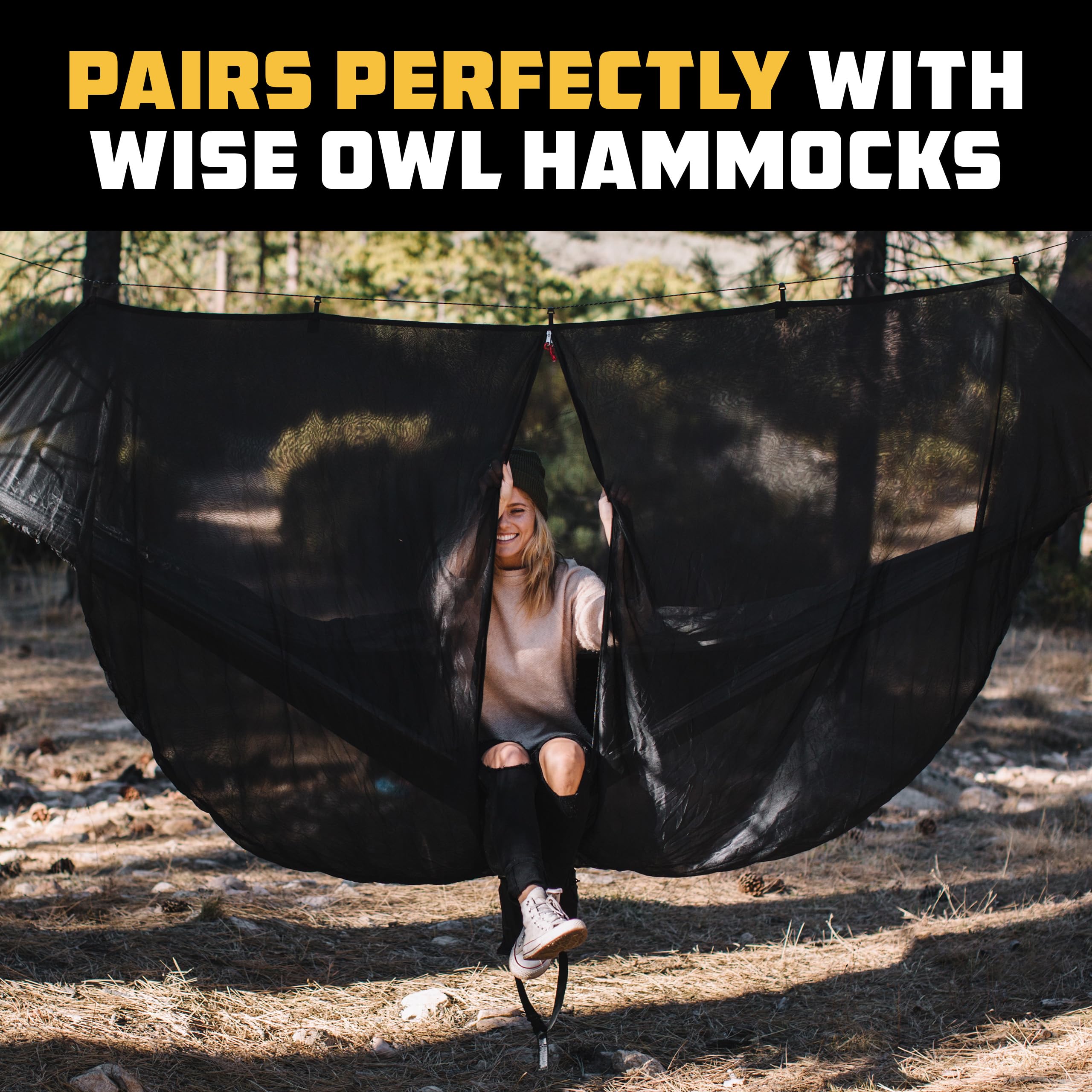 Wise Owl Outfitters escena nocturna con vista al cielo libre de insectos