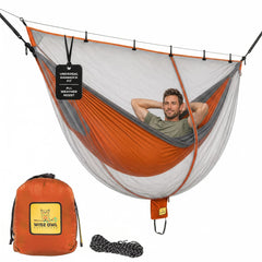 Wise Owl Outfitters mosquitera frontal mostrando cobertura completa y protección