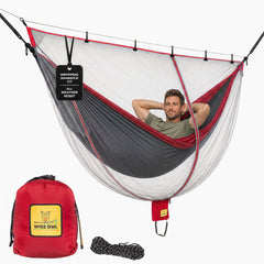 Wise Owl Outfitters front view of full hammock bug net showing full coverage benefit