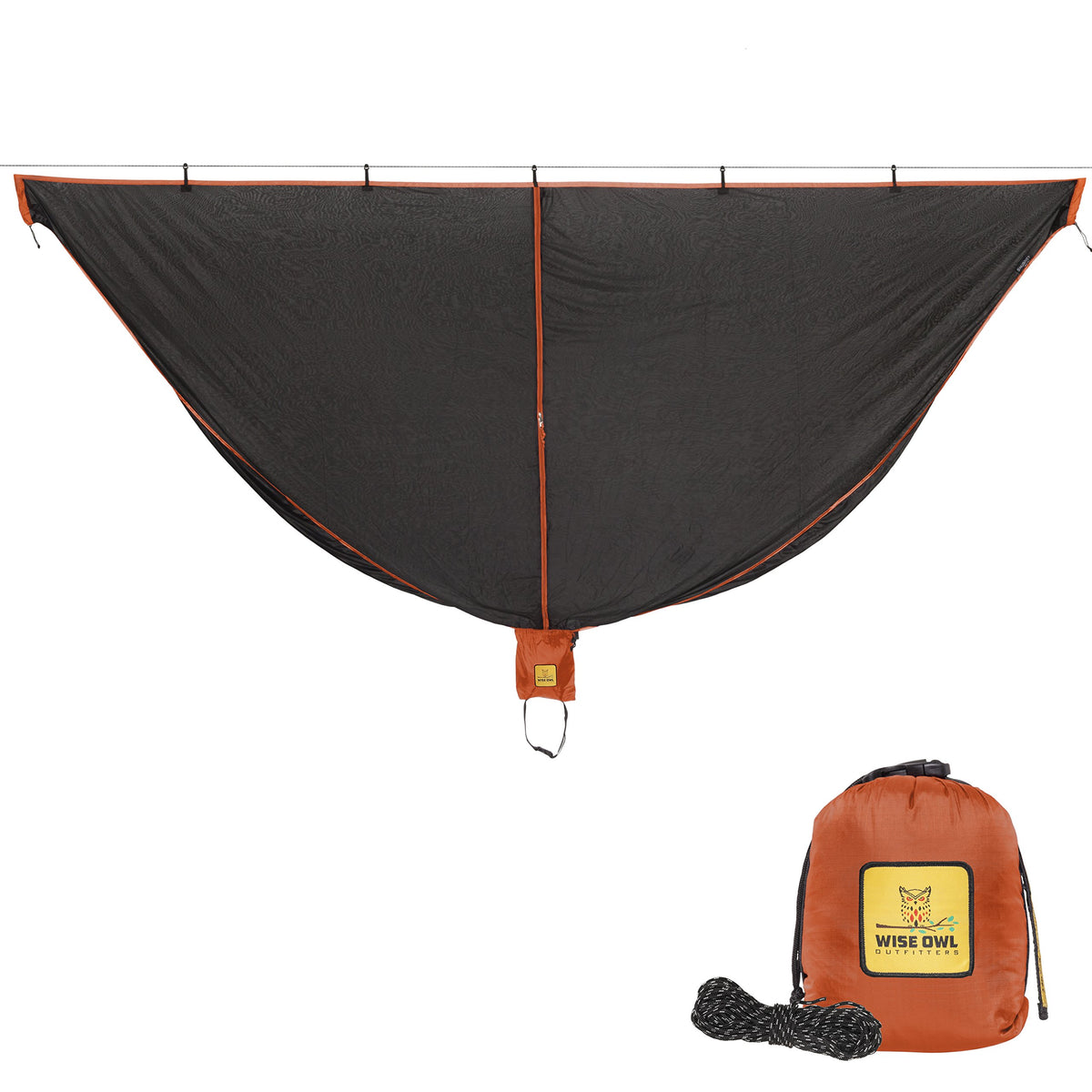 Wise Owl Outfitters SnugNet front view showing full hammock coverage and protection