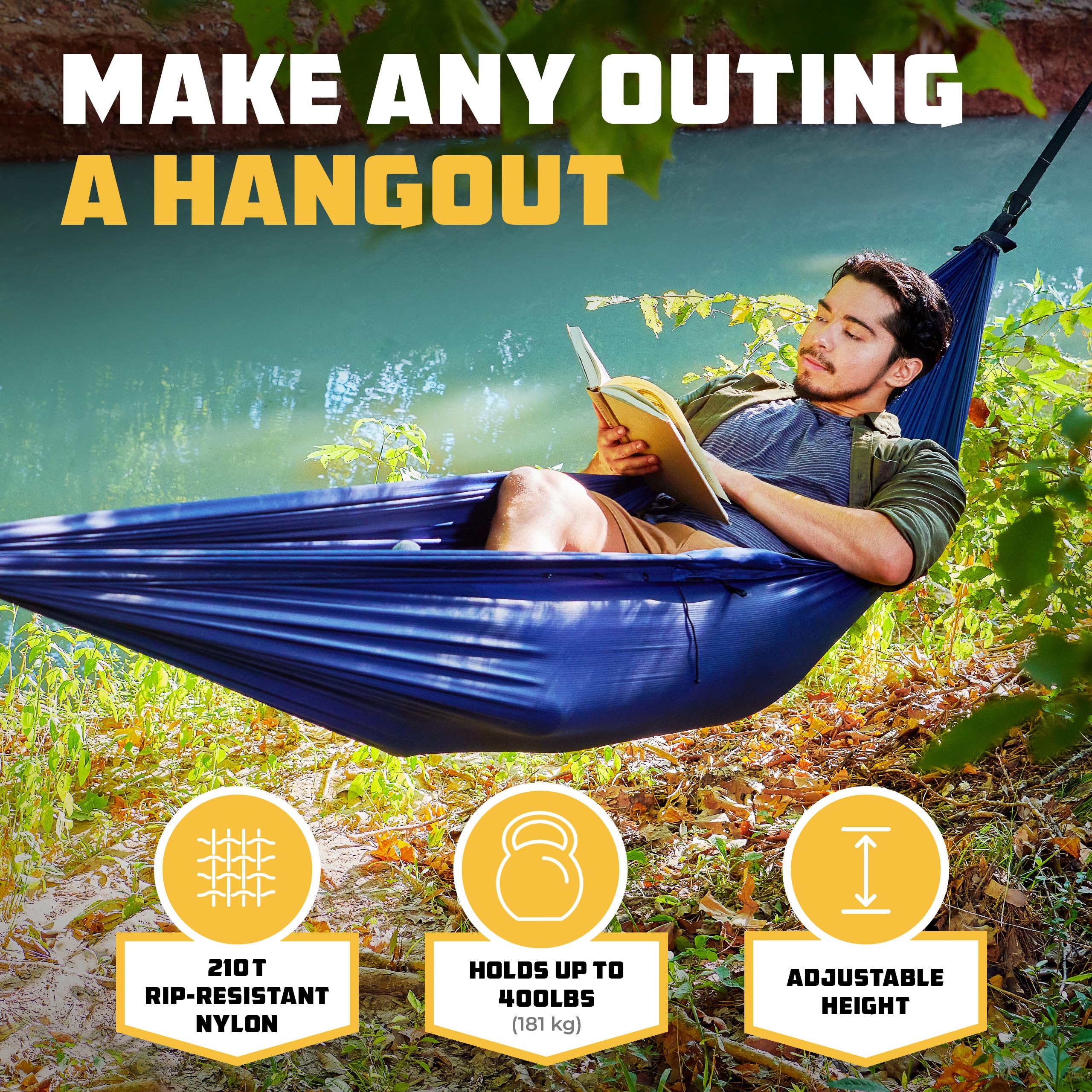 Wise Owl Outfitters tree straps and carabiners detail protecting bark