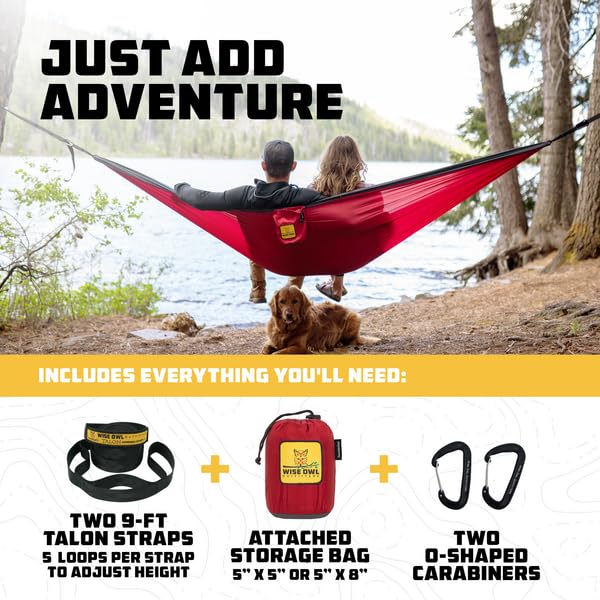 Wise Owl Outfitters packed hammock in stuff sack showing ultra portability