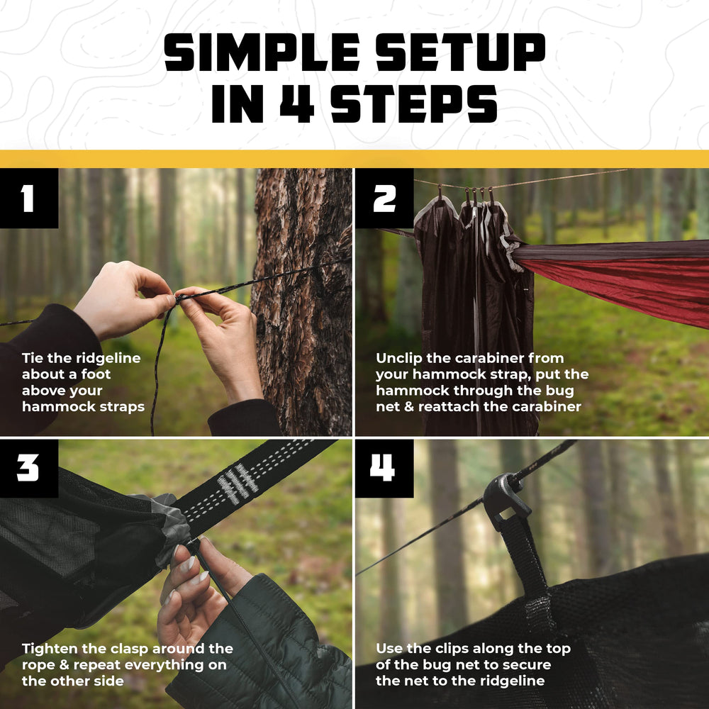Wise Owl Outfitters hammock under stars with net for insect-free comfort