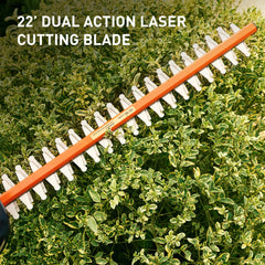WISETOOL close-up of 22-inch dual-action blades highlighting smoother, low-vibration cuts