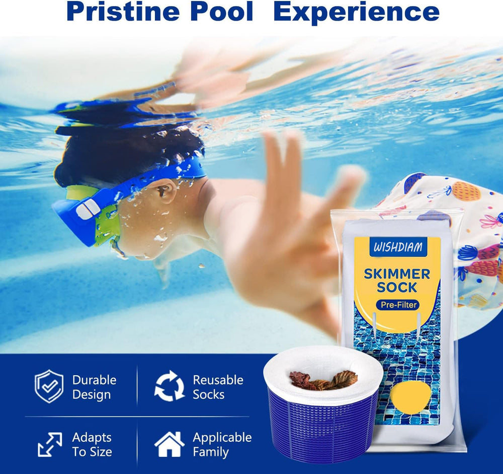 WISHDIAM poolside lifestyle shot showing quick swap convenience and cleaner water