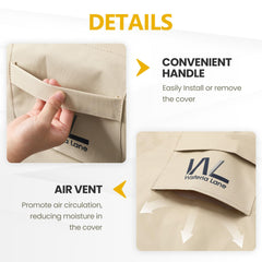 Wisteria Lane drawstring and handle detail for secure fit and simple handling