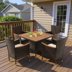 Wisteria Lane front view of patio set showing complete dining arrangement and curb appeal