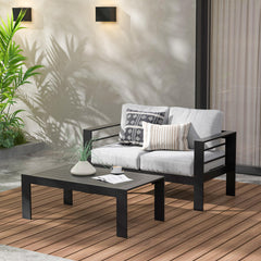 Wisteria Lane closeup of textured WPC slatted tabletop highlighting water drainage and low maintenance