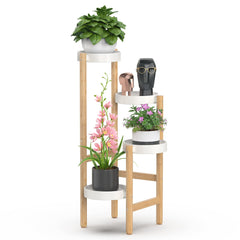 Wisuce front view of 4-tier plant stand showing vertical display benefit