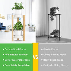 Wisuce plant stand in living room corner showcasing multiple potted plants beautifully