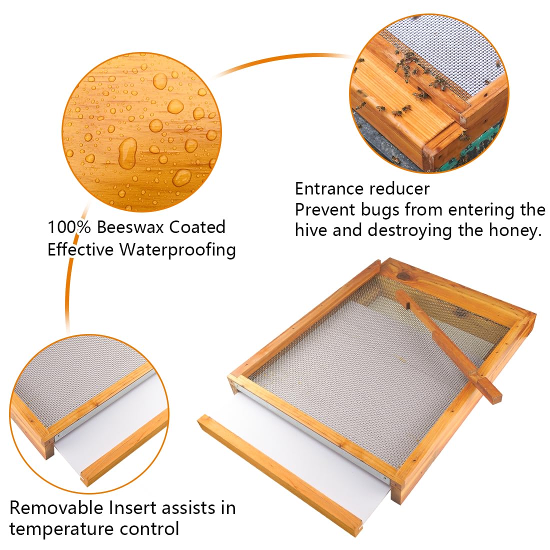 witbee close-up of woven wire mesh providing ventilation and debris exit