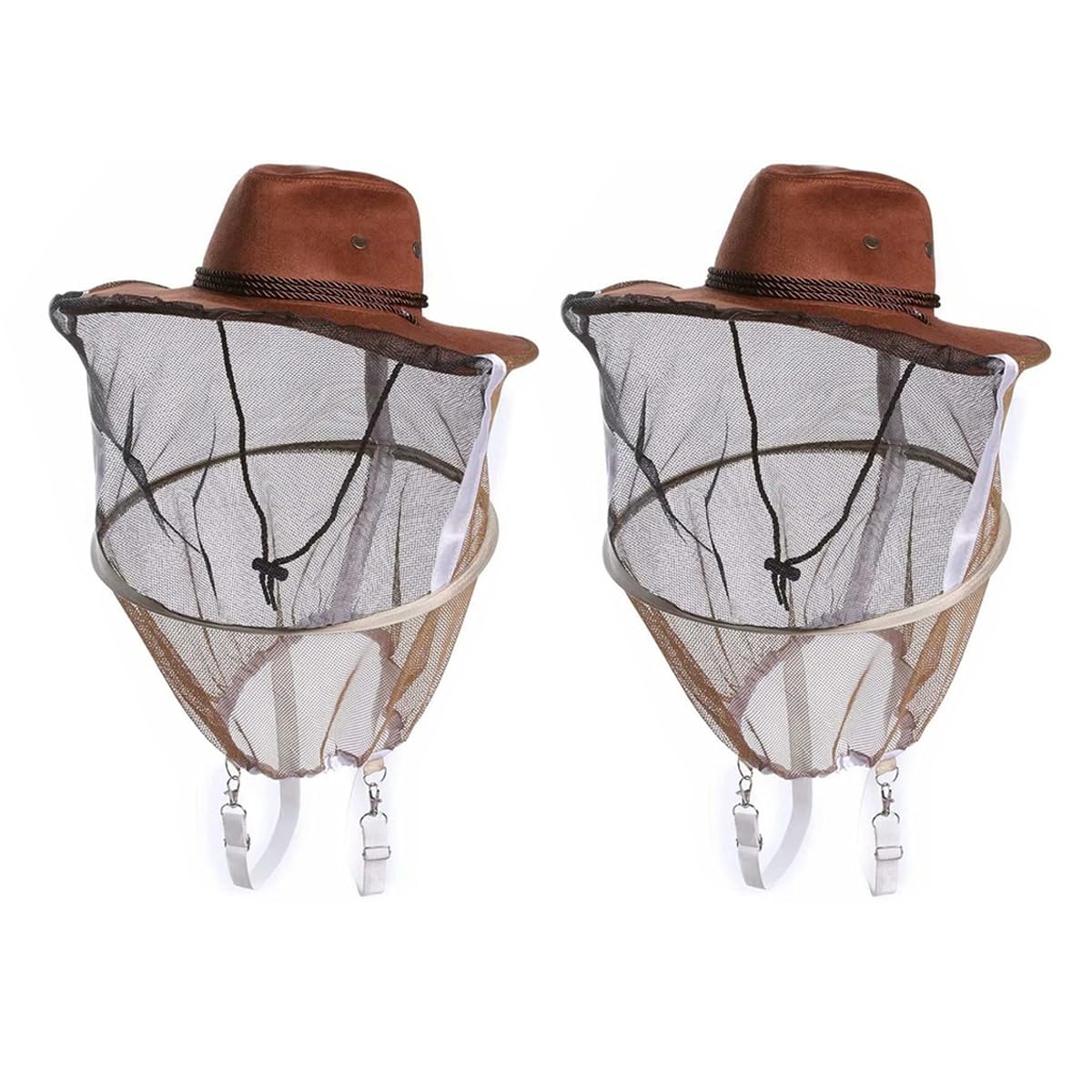 witbee front view cowboy beekeeping hat shows brim and protective coverage