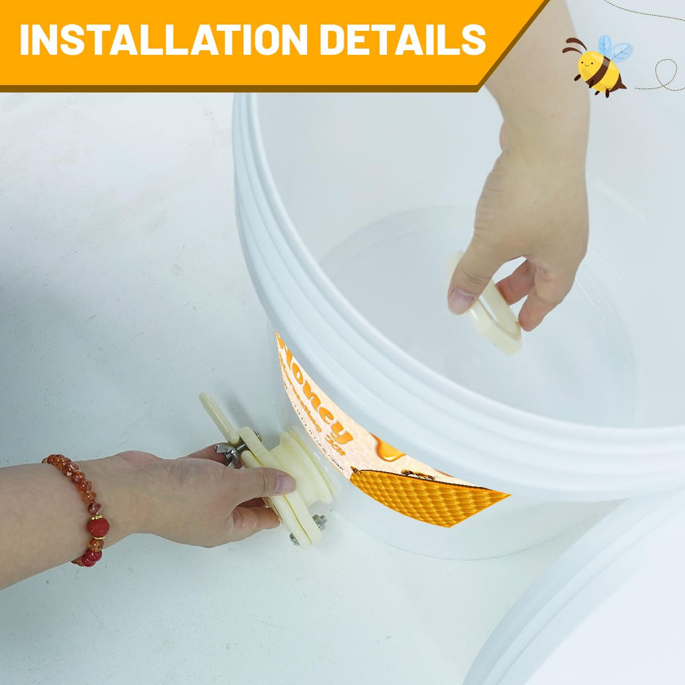 witbee pouring honey into jar from gate for easy bottling
