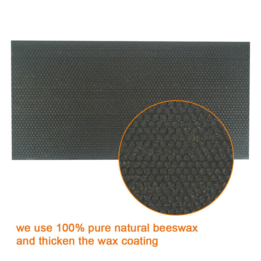 witbee close-up of thick beeswax coating and cell pattern, encourages bees to build