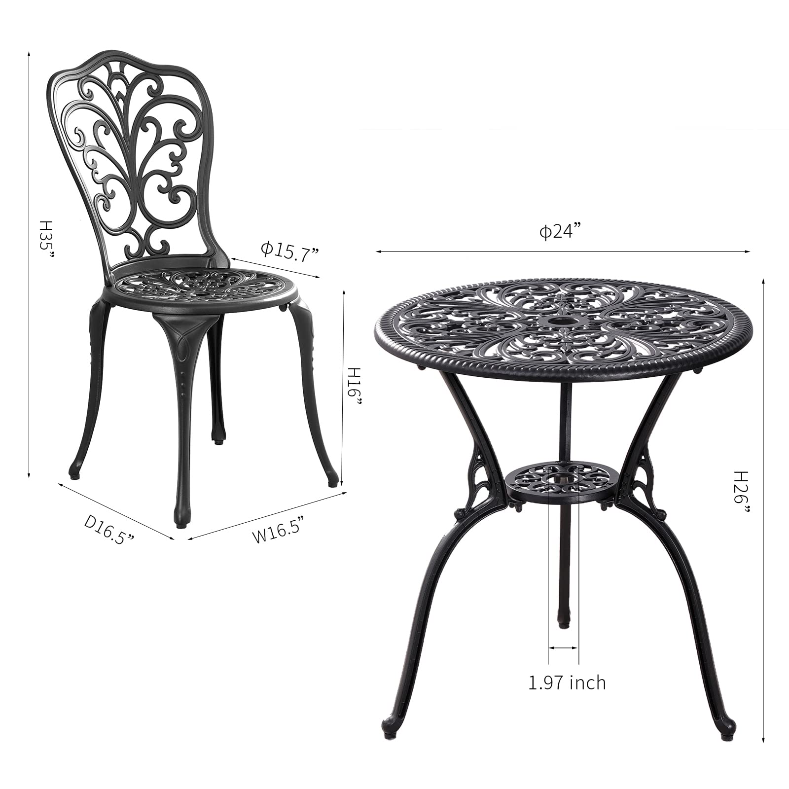 Withniture bistro set on balcony lifestyle scene showing compact placement benefit - maximizes small spaces