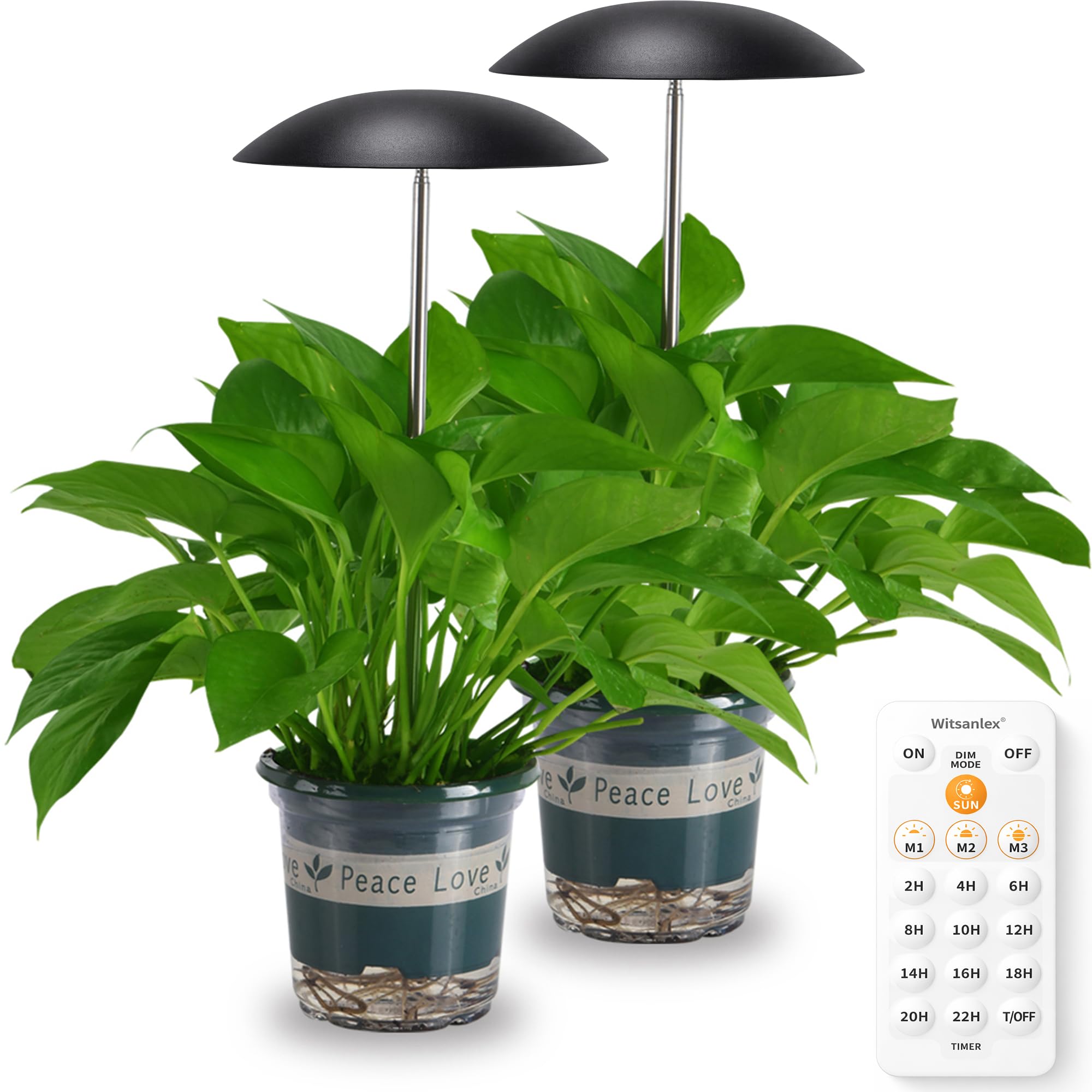 Witsanlex front view of compact grow light showing sleek design and room-friendly look