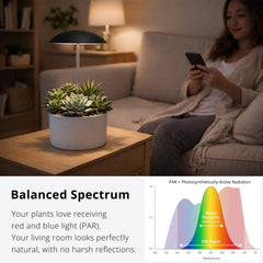 Witsanlex installed above potted herbs providing balanced full-spectrum light