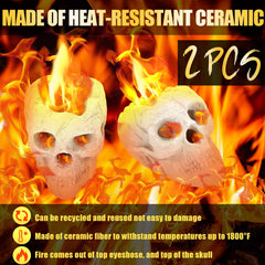 Wiwiqing skulls positioned in a fire pit creating dramatic atmosphere
