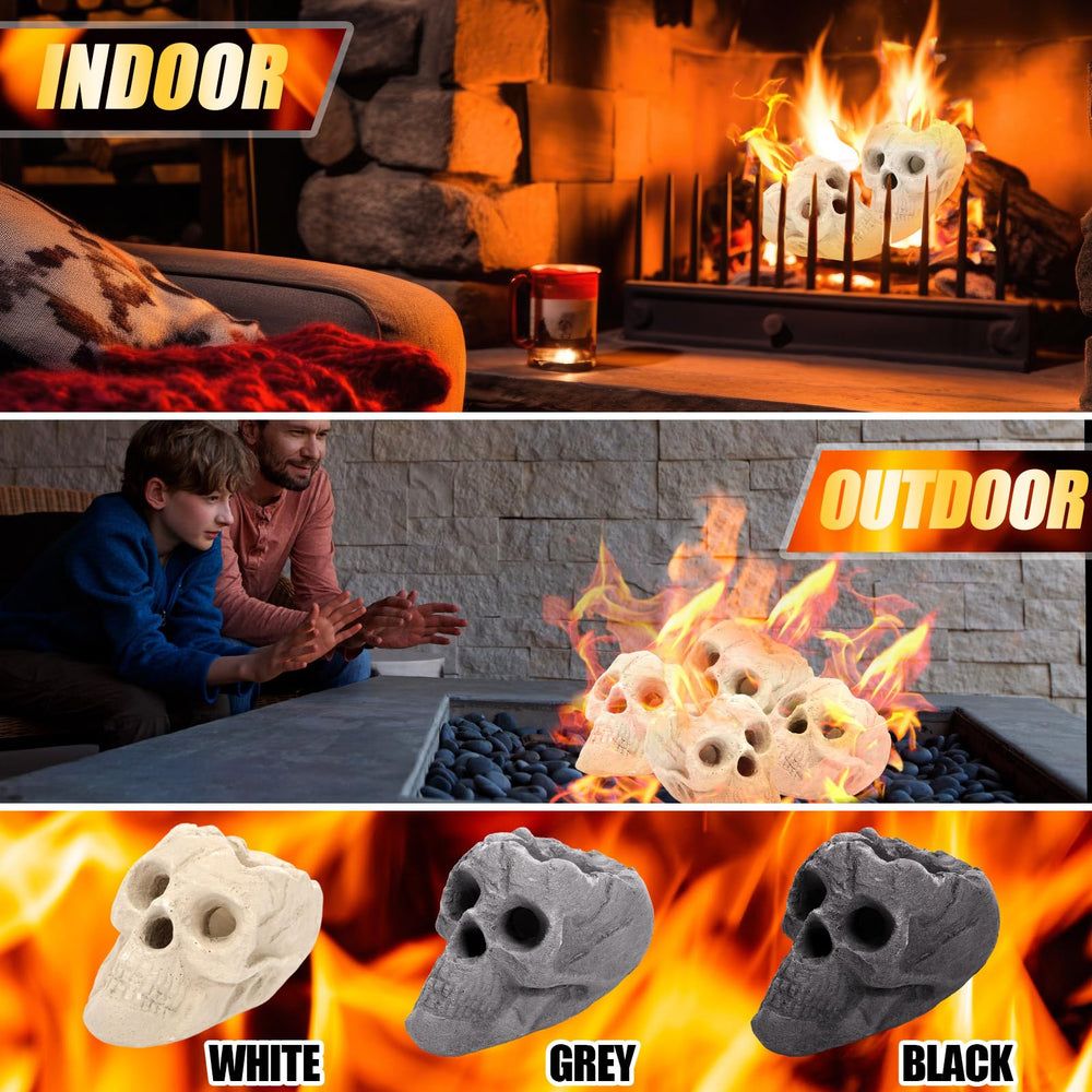 Wiwiqing skull displayed on mantel adding Halloween decor charm