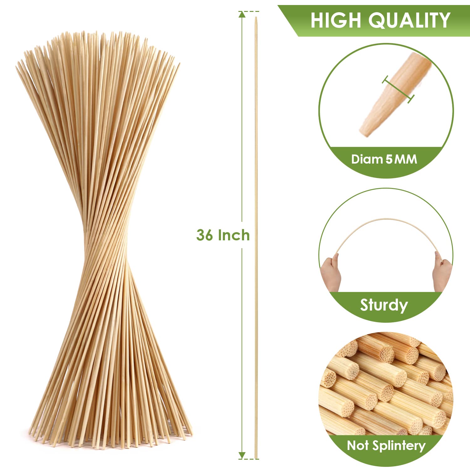 WixiTool full 36-inch bamboo stick on grass showing safe length and reach