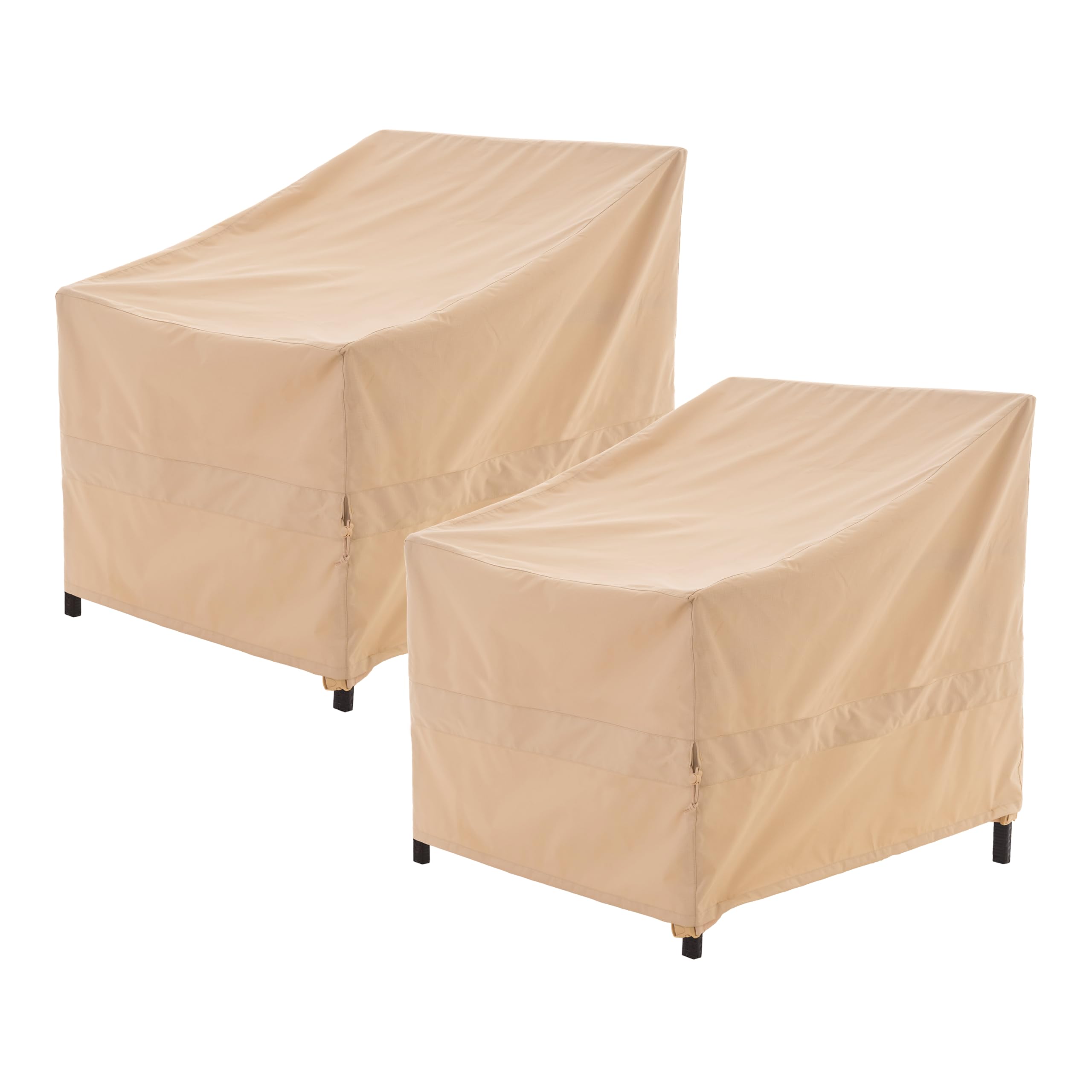 WJ-X3 front view showing full beige cover protecting lounge chair and weather resistance