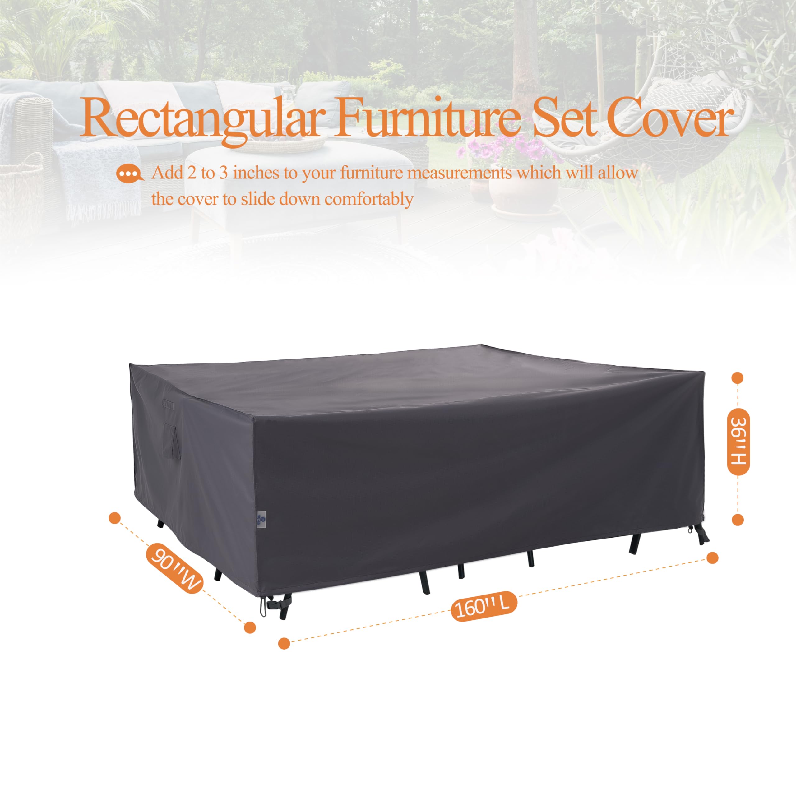 WJ-X3 cover on patio sectional in lifestyle setting protecting furniture