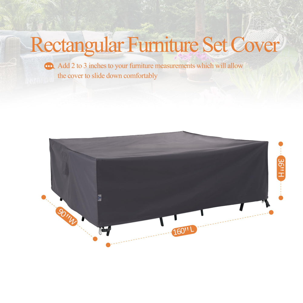 WJ-X3 cover on patio sectional in lifestyle setting protecting furniture