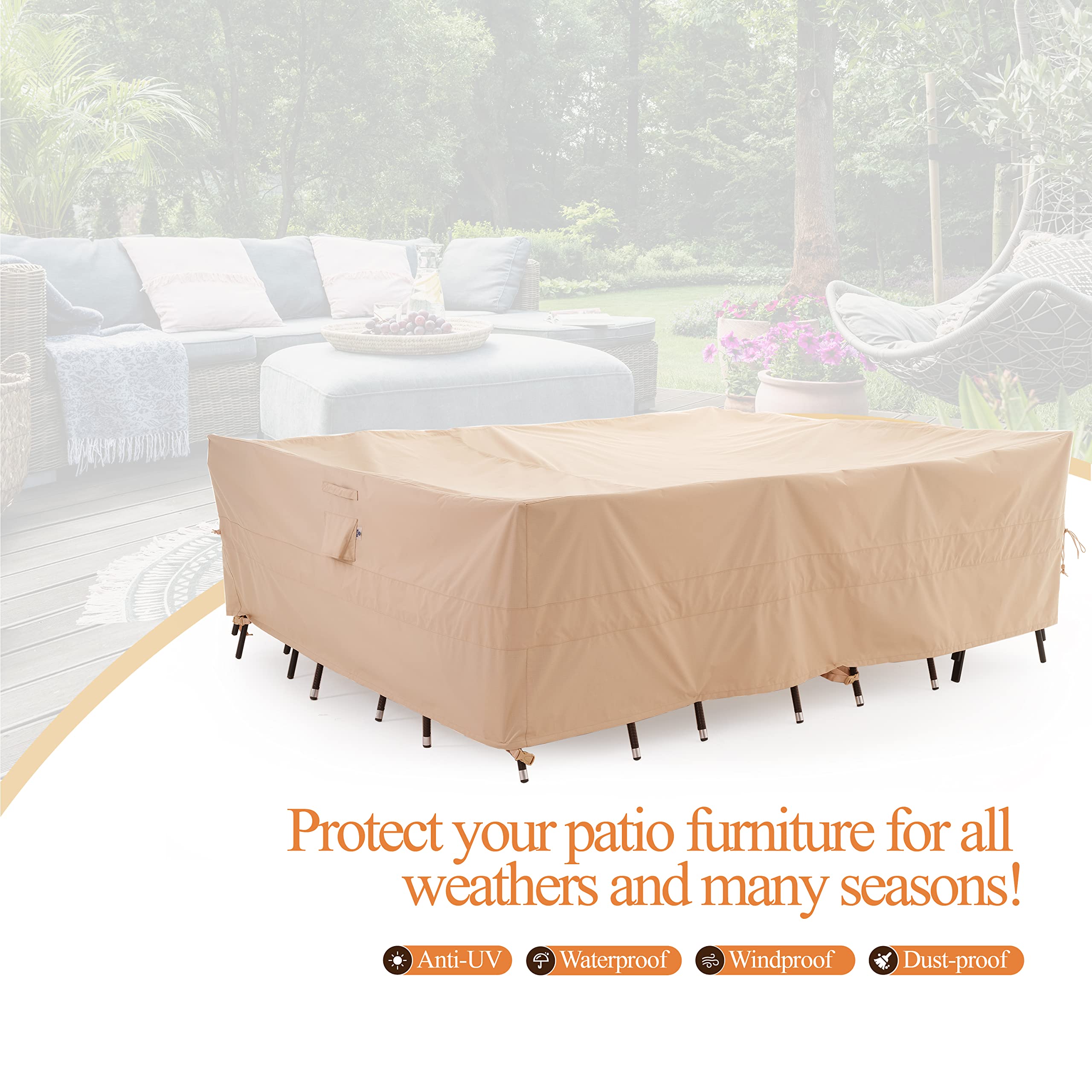 WJ-X3 hem grommet used to tie down cover against strong winds