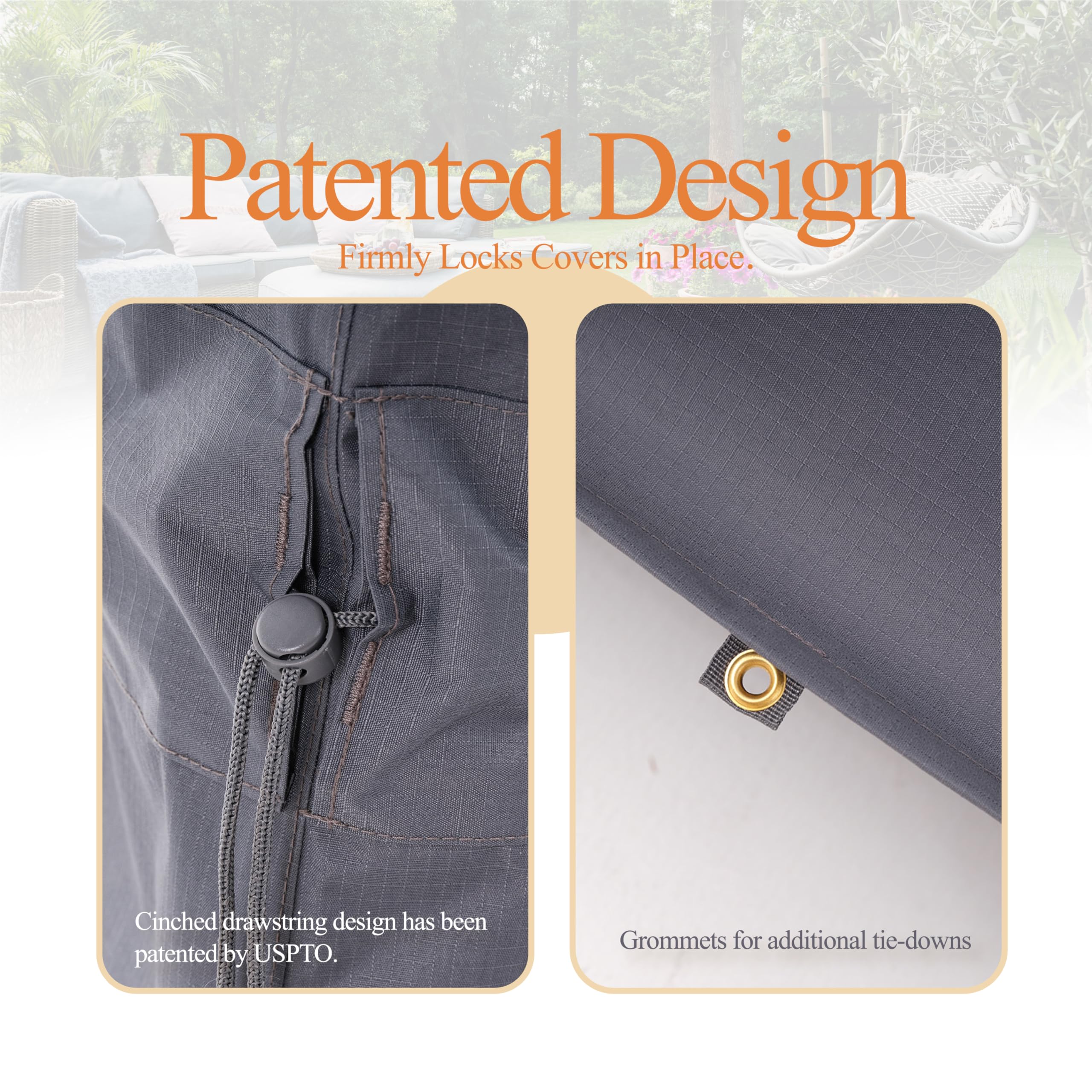 WJ-X3 strap and grommet closeup, secure anchoring prevents wind displacement