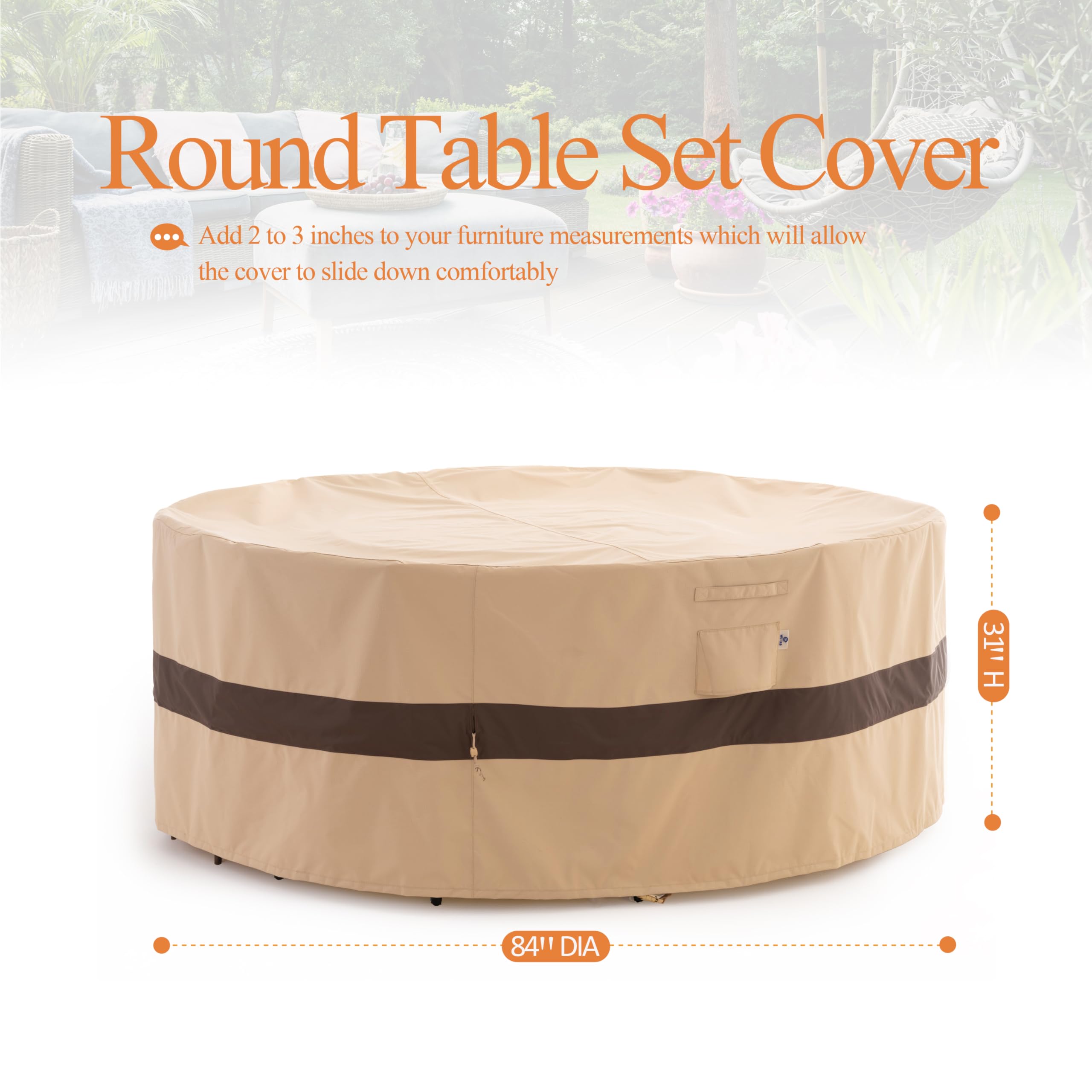 WJ-X3 covered table in patio scene illustrating all-weather protection