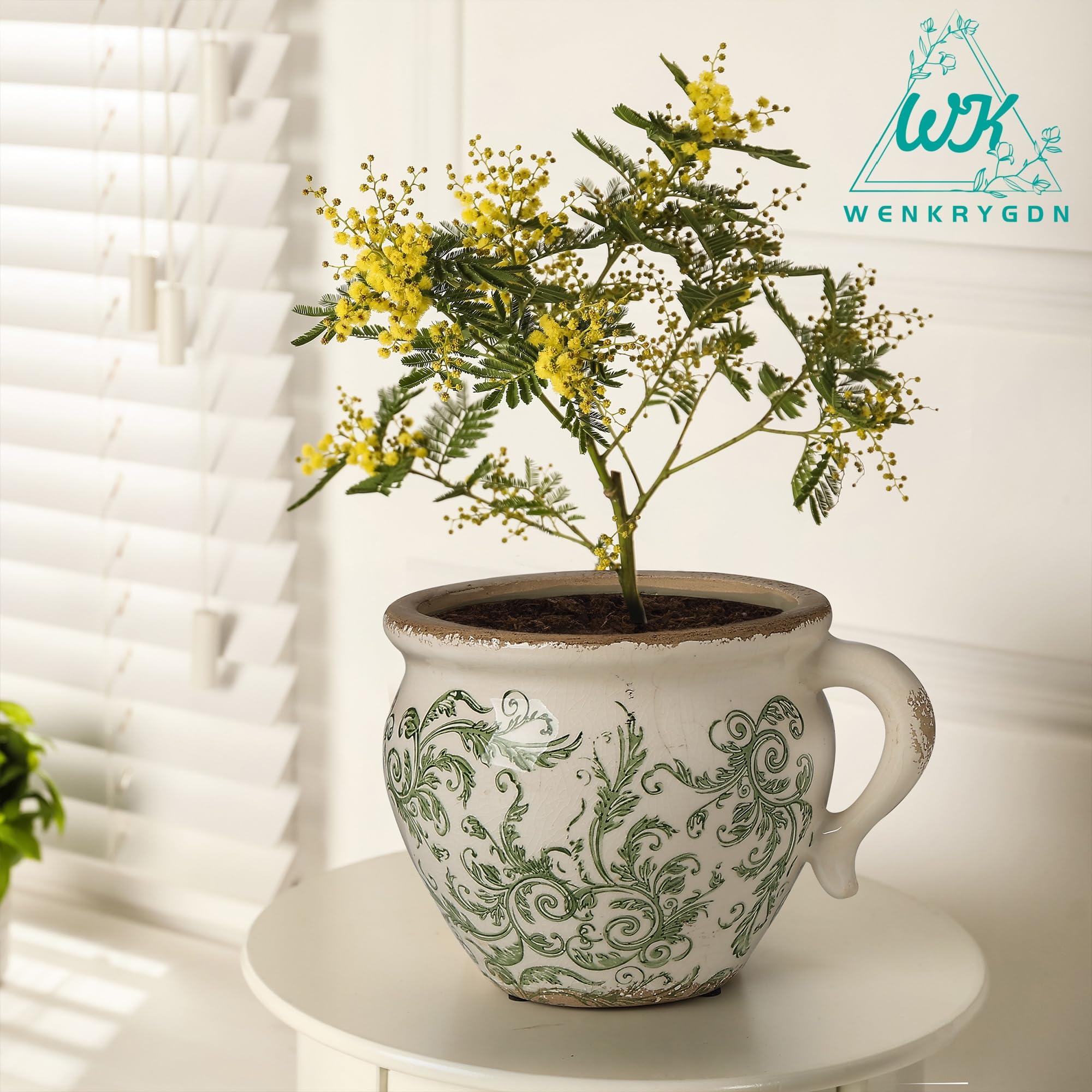 WK WENKRYGDN crackle glaze texture close-up highlighting artisanal vintage finish