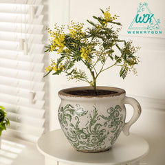WK WENKRYGDN crackle glaze texture close-up highlighting artisanal vintage finish