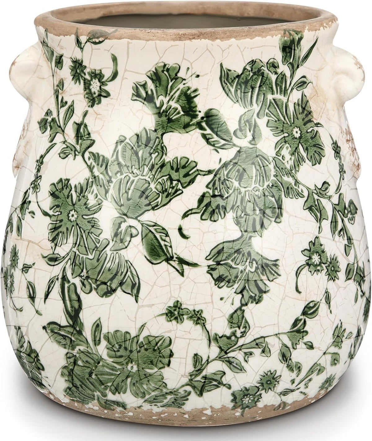 WK WENKRYGDN front view showing vintage ceramic planter, classic Tuscan charm
