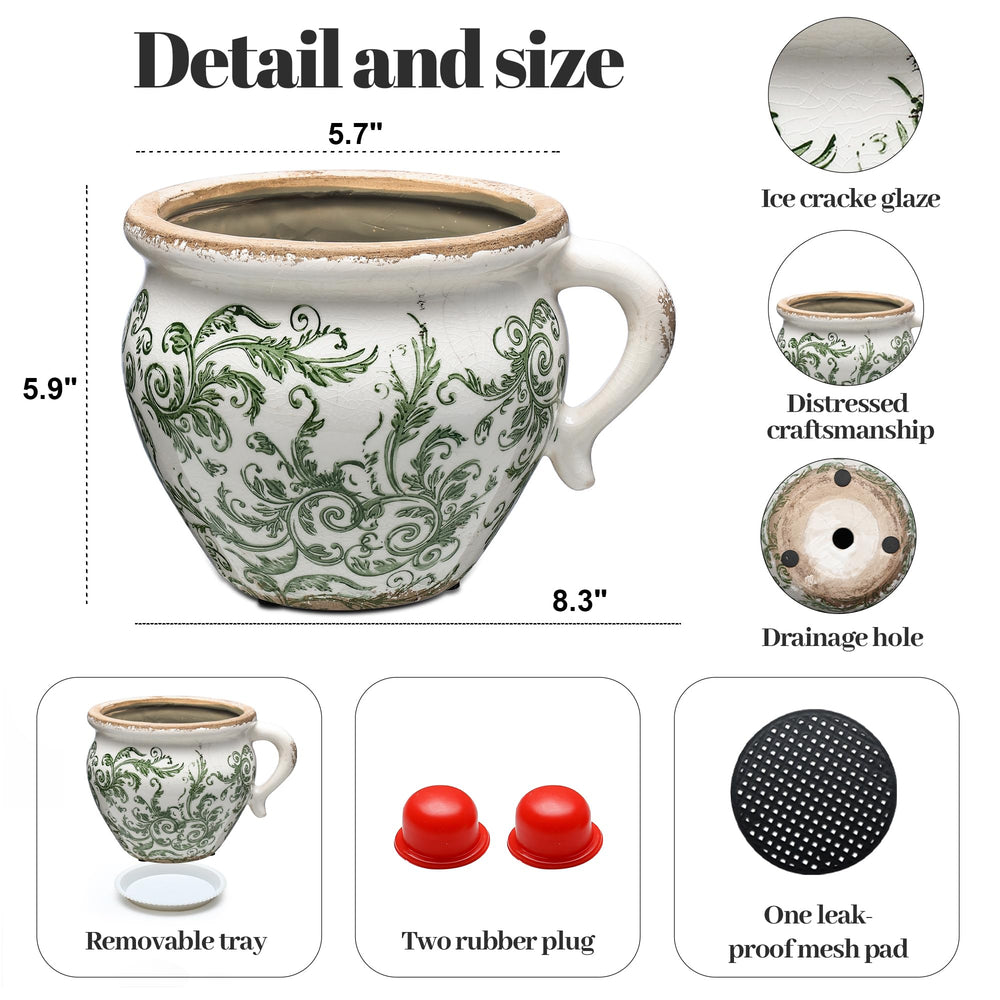WK WENKRYGDN lifestyle scene on table showing rustic planter enhancing decor