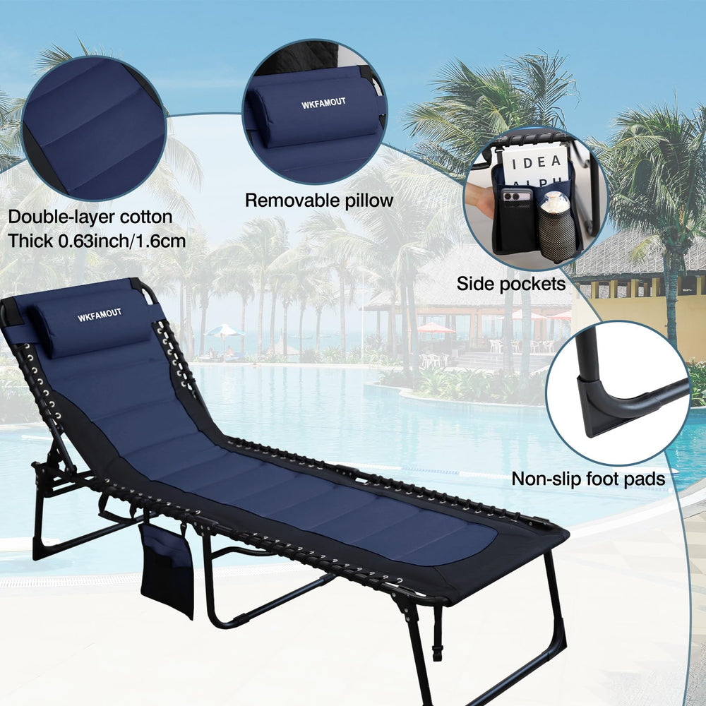 WKFAMOUT adjustable pillow and side pockets keeping head supported and essentials close for organized lounging