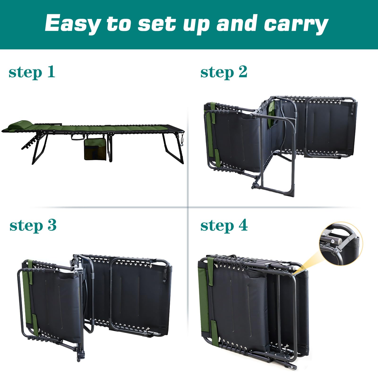 WKFAMOUT adjustable pillow and side pockets showing convenience for essentials