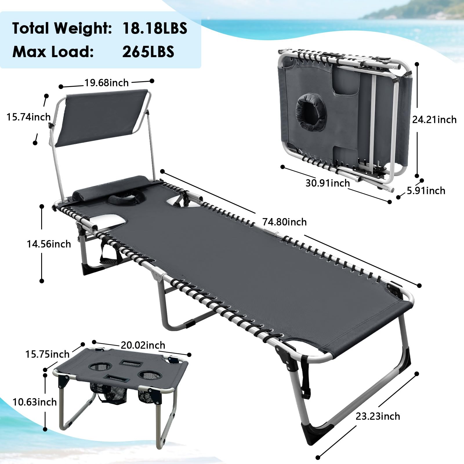 WKFAMOUT angled side profile demonstrating reclining positions and stability