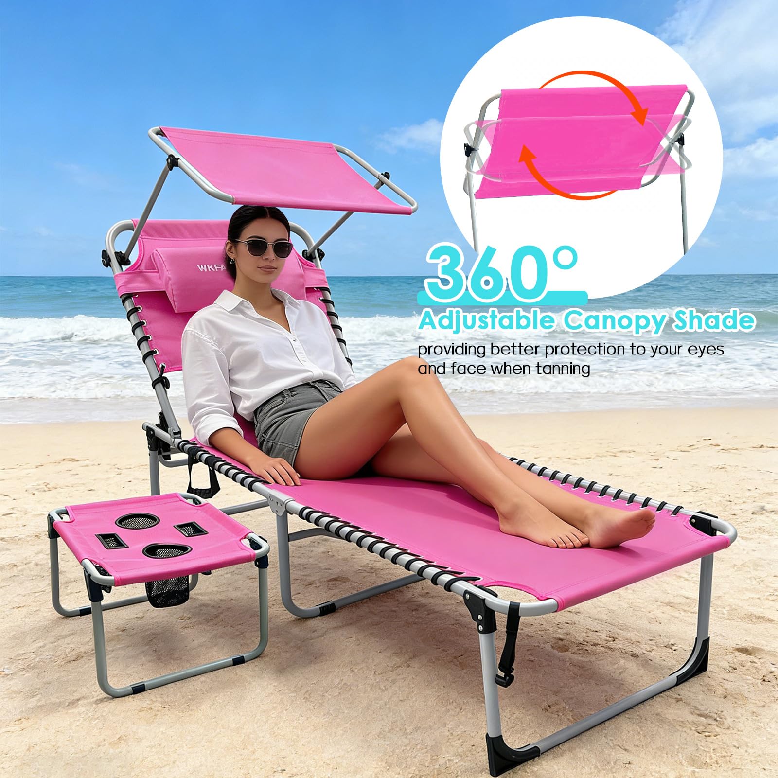 WKFAMOUT canopy hinge close-up demonstrating adjustable shading