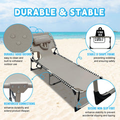 WKFAMOUT face hole and removable pillow detail for comfortable tanning