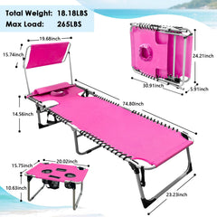 WKFAMOUT full-length flat lounger for full-body sunbathing comfort